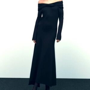 ZARA Limited Edition Off-The-Shoulder Dress Black (New With Tags)